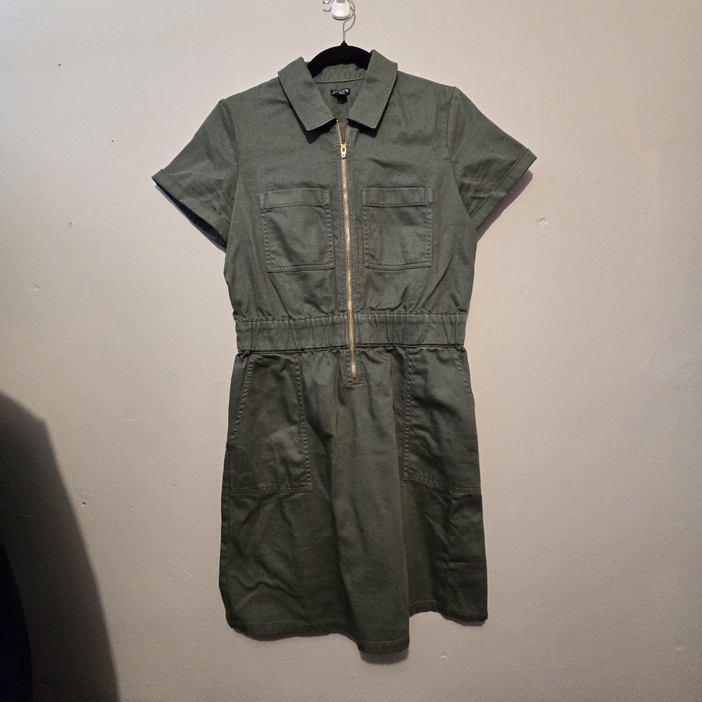 J. Crew Green Polo Collar Short Sleeve Dress‎